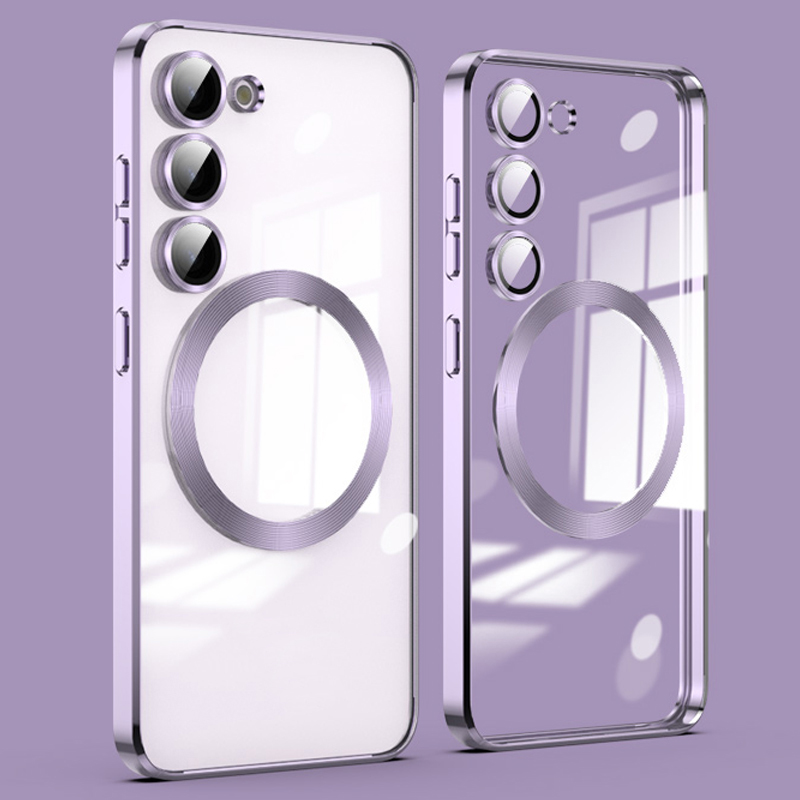 

Magnetisches Telefongehäuse Für Samsung Galaxy S23+, Glaslinsenschutz Acryl+tpu Stoßdicht - Lavendel Lila, Galaxy S23+