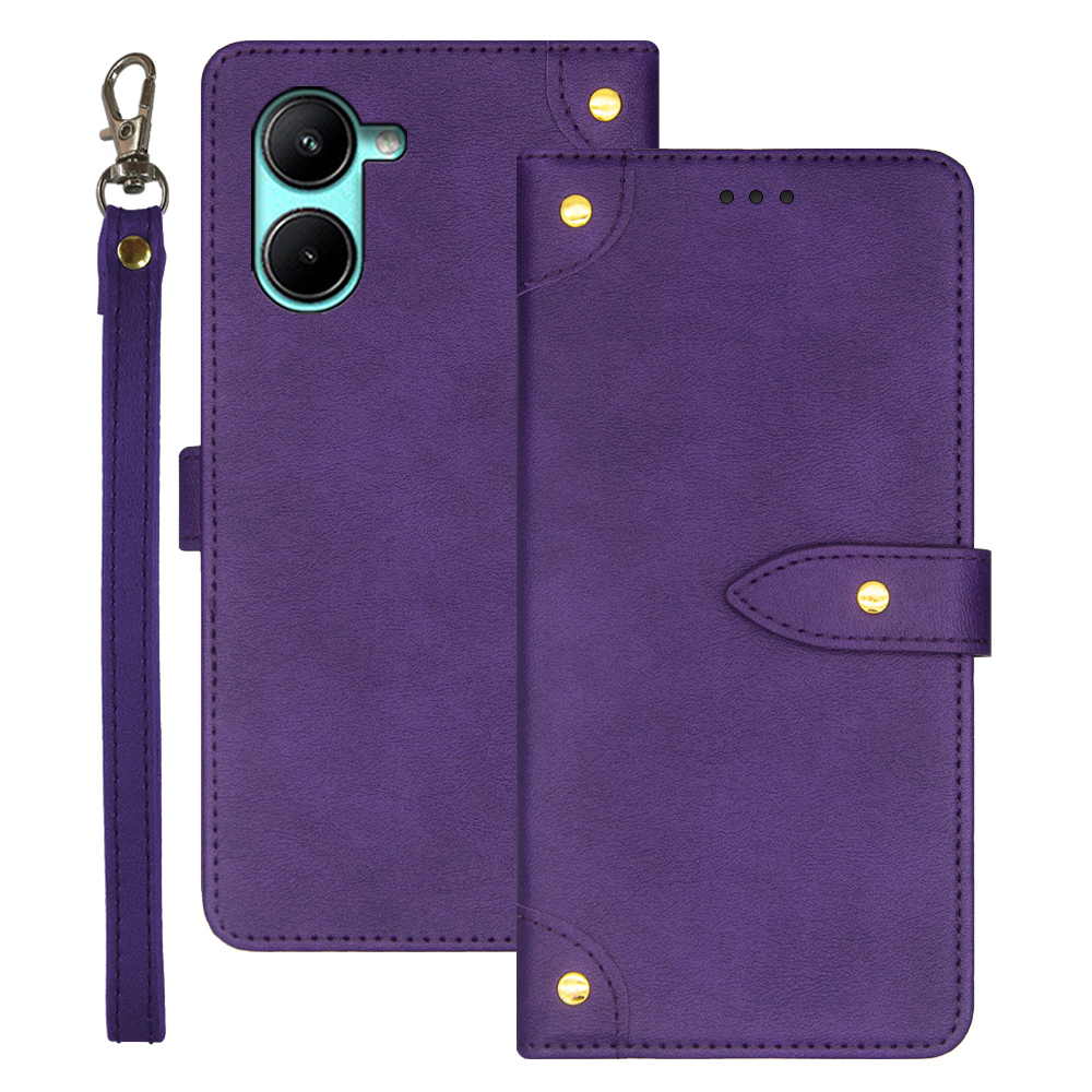 

IDEWEI Für Realme C33 2023 4G Mobiltelefone Card Card Slots PU Leder Stand Handyhülle - Lila, Realme C33 2023 4G