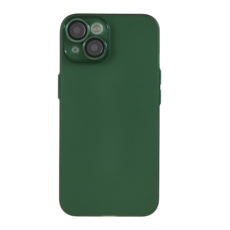 

Für Iphone 14 Anti-drogen-telefonhülle Matte TPU Anti-fingerabdruck-abdeckung Mit Metalllinsenring - Grün, iPhone 14