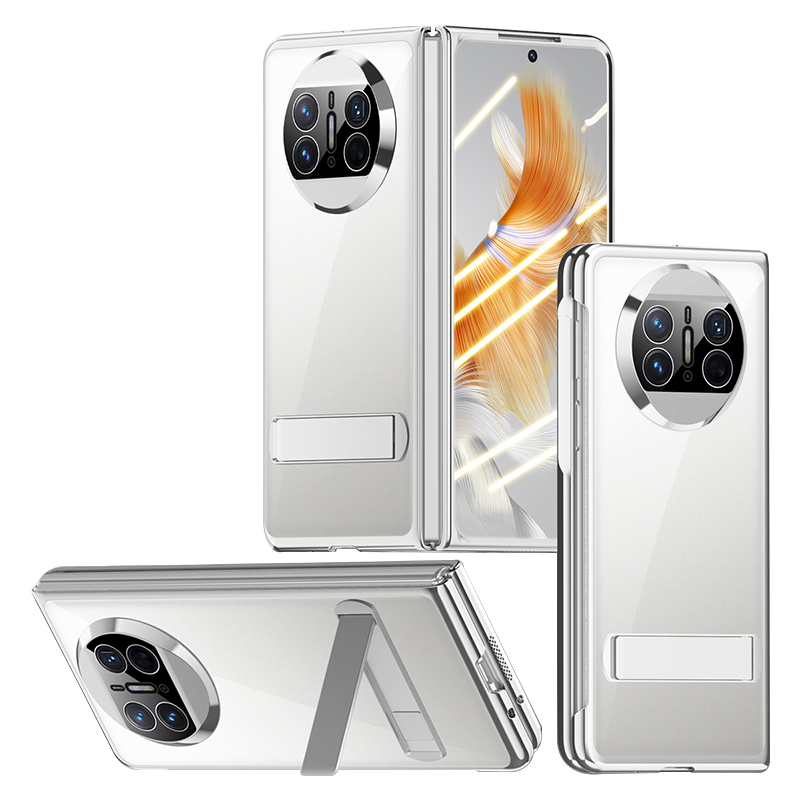 

Stoßdet Zur Telefonabdeckung Für Huawei Mate X3 5G PC -telefonhülle Elektroplieren Telefonschale Mit Kickstand - Silber, Huawei Mate X3 5G