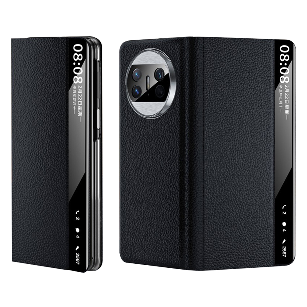 

Schutzabdeckung Für Huawei Mate X3 5G Cowhide Leder PC Telefon Hülle Telefonschale - Schwarz, Huawei Mate X3 5G