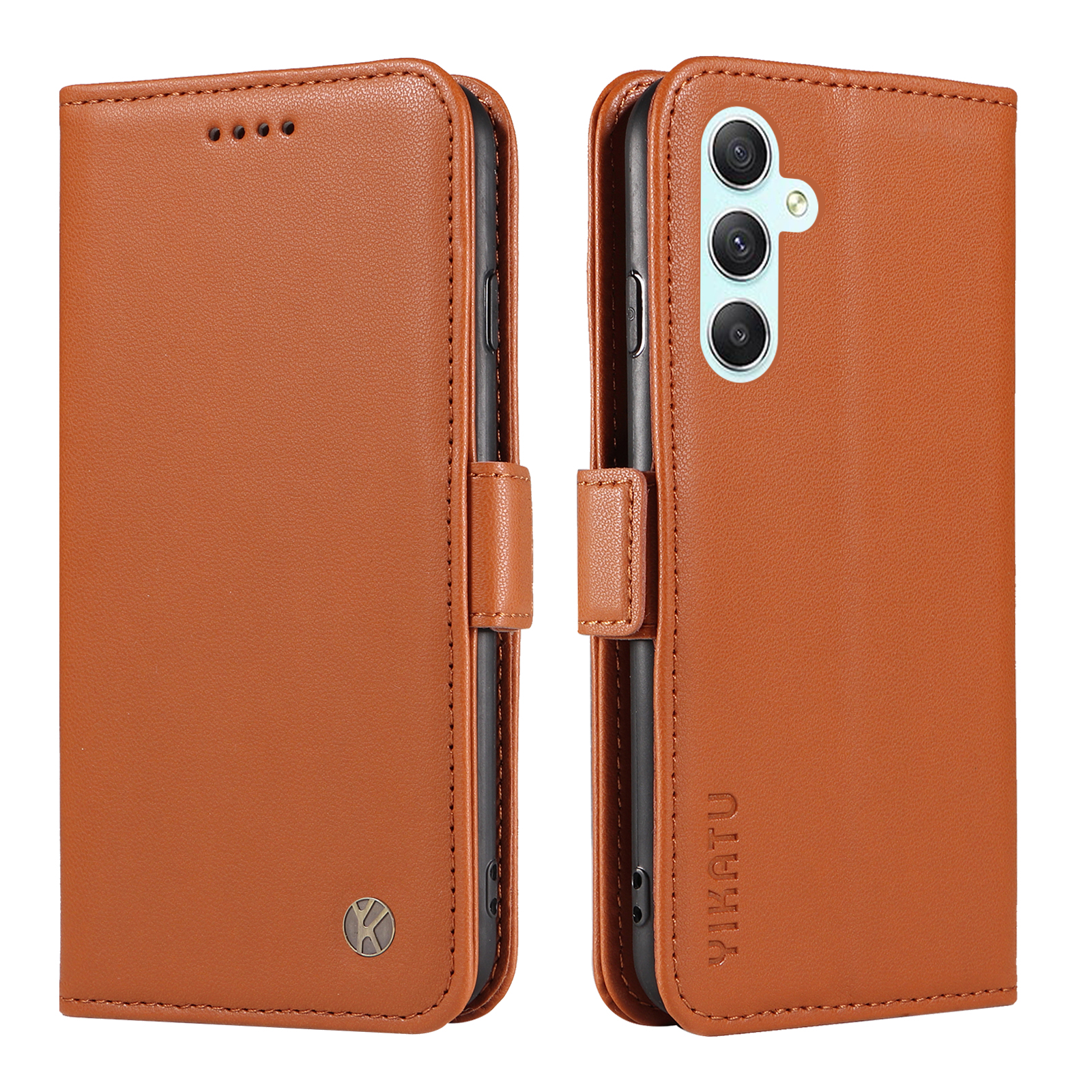 

Yikatu YK-003 pu Leder Flip Cover Für Samsung Galaxy A34 5G Telefonhülle Mit Brieftasche - Braun, Galaxy A34 5G