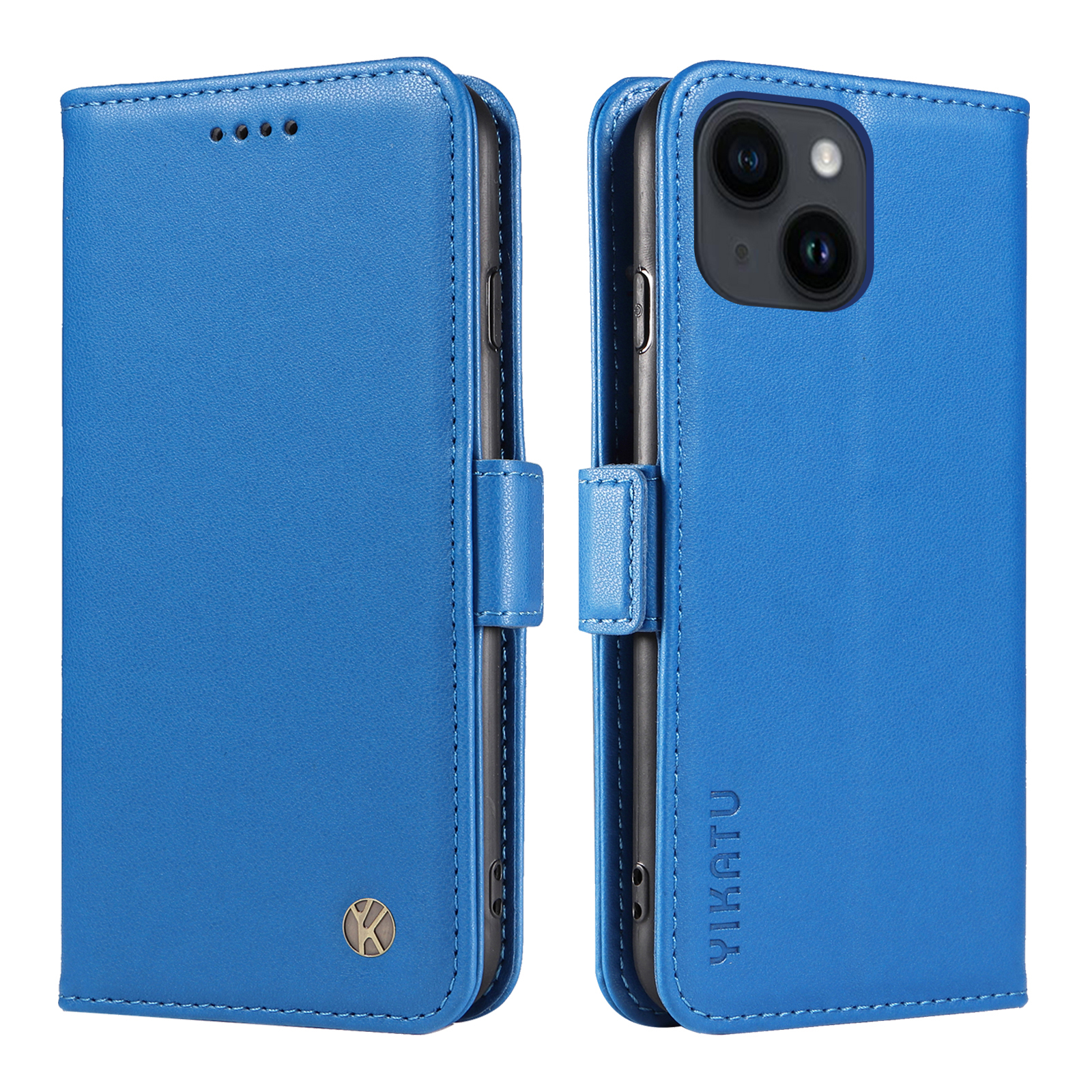 

Yikatu YK-003 Für Iphone 14 PU Leder Magnetic Flip Case Wallet Stand Schutzabdeckung - Himmelblau, iPhone 14