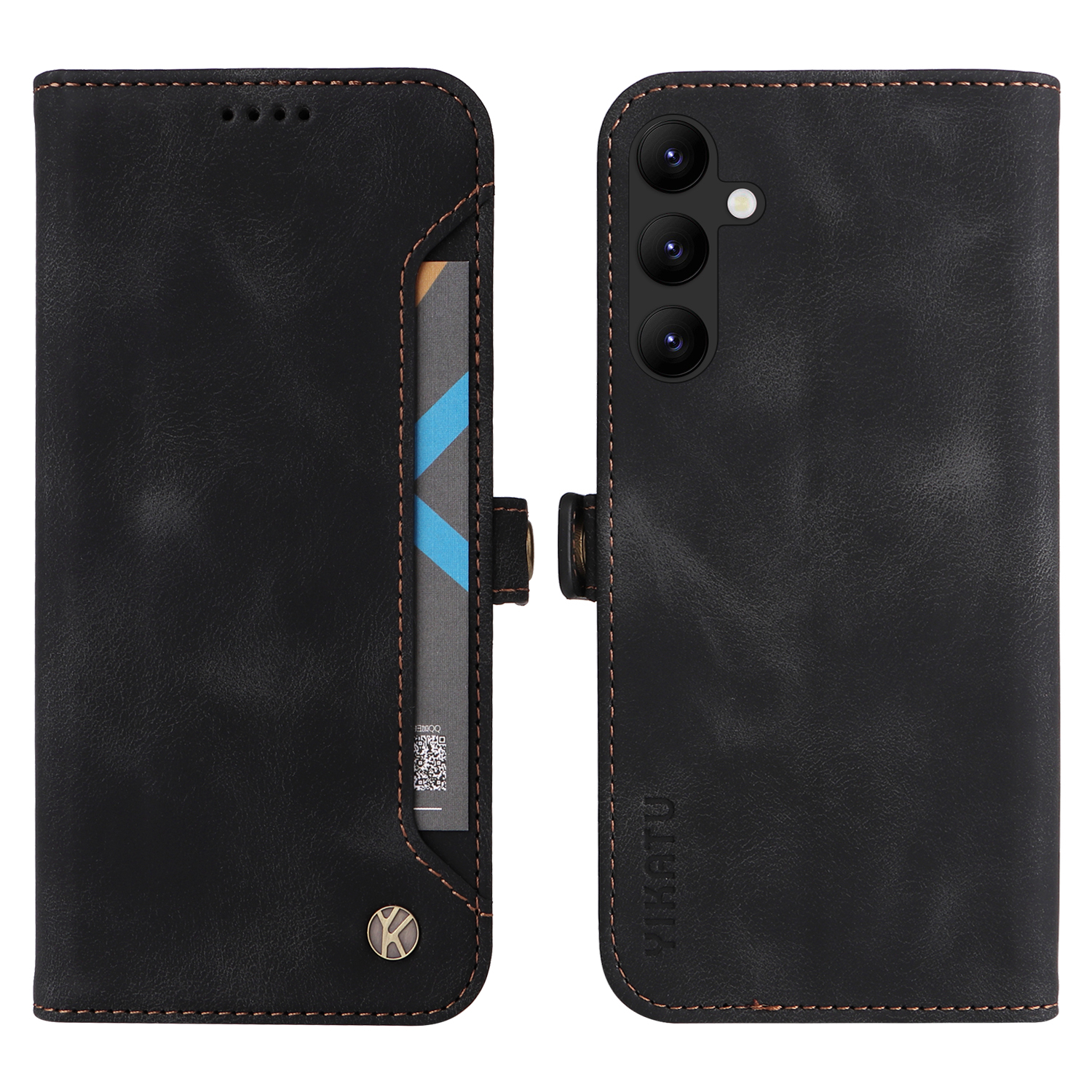 

Yikatu YK-002 Für Samsung Galaxy A34 5G Skin-Touch PU Leder Flip Cover Drop-sof-brieftaschenhülle Mit Kartensteckplatz - Schwarz, Galaxy A34 5G