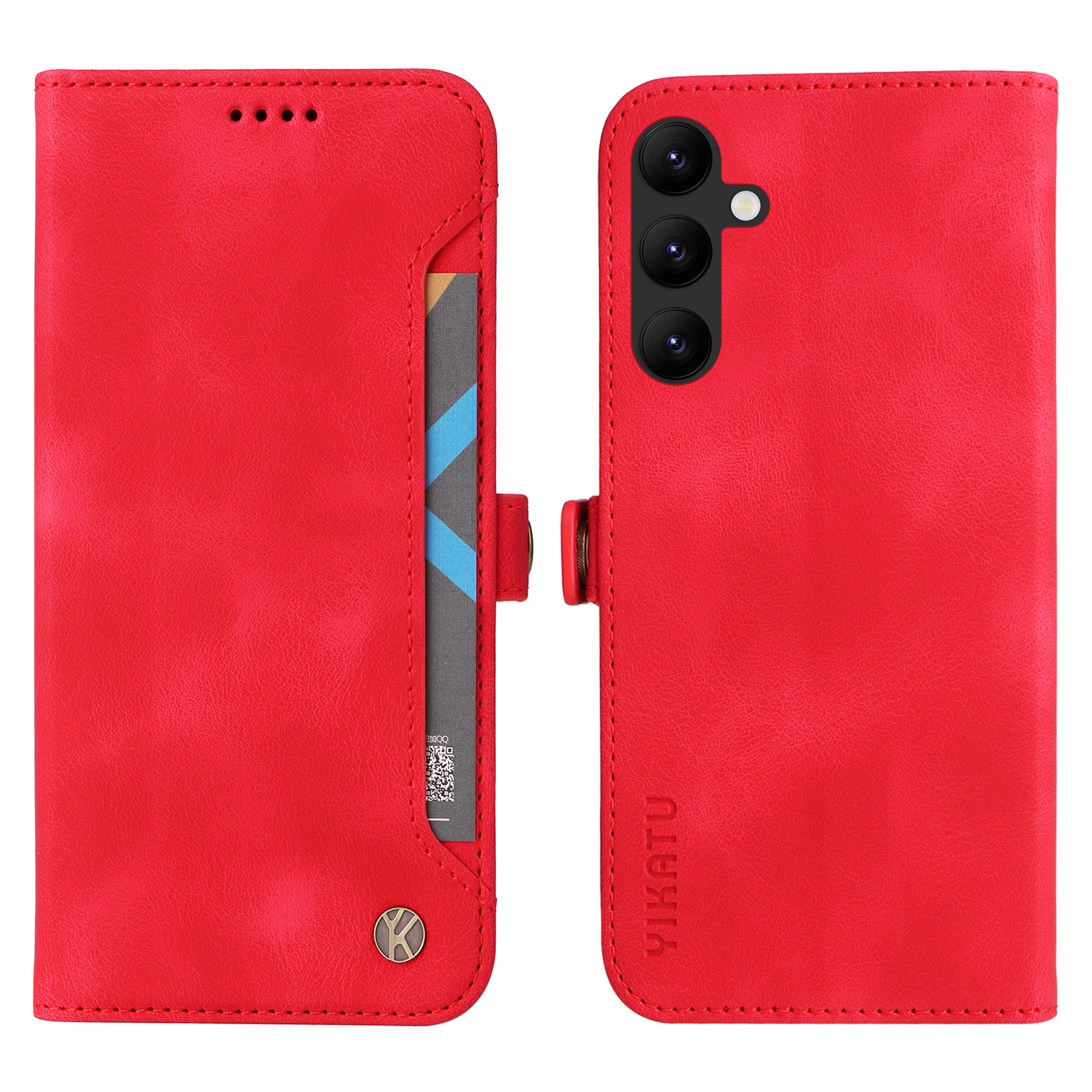 

Yikatu YK-002 Für Samsung Galaxy A34 5G Skin-Touch PU Leder Flip Cover Drop-sof-brieftaschenhülle Mit Kartensteckplatz - Rot, Galaxy A34 5G