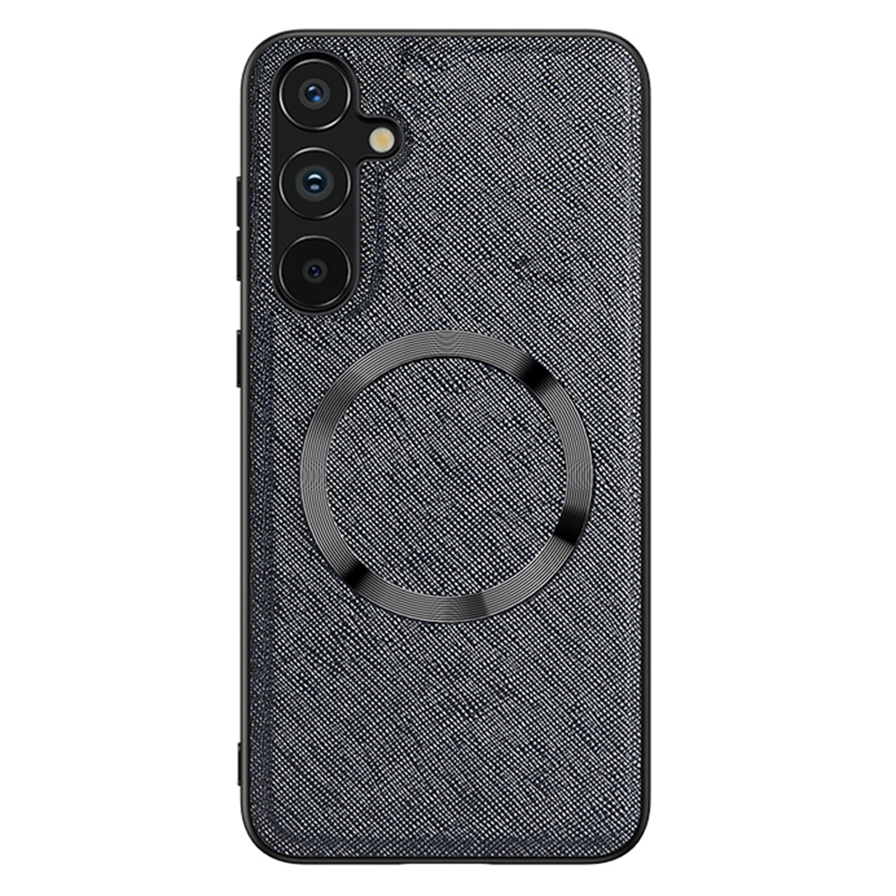 

Für Samsung Galaxy A14 5G Magnetic Phone Case Cross Textur Leder Beschichtete TPU -telefonabdeckung - Schwarz, Galaxy A14 5G