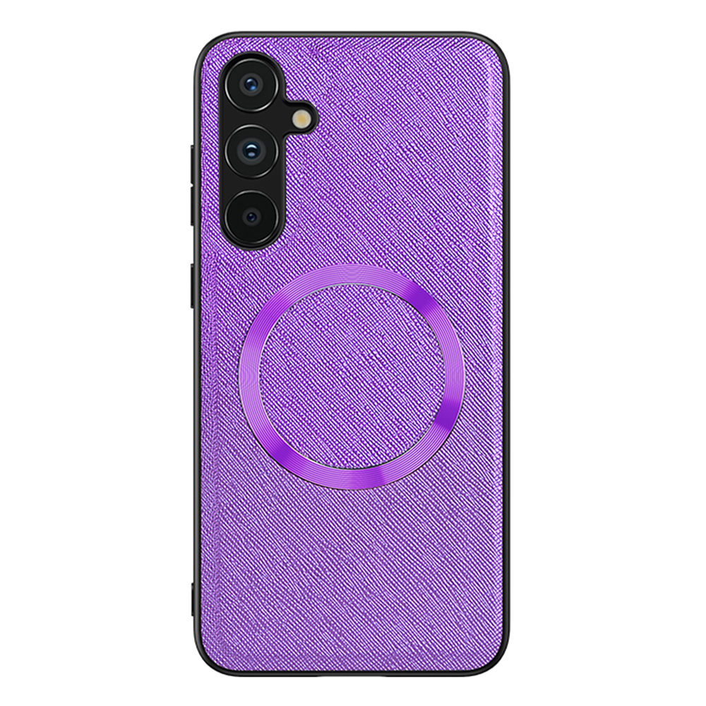 

Für Samsung Galaxy A14 5G Magnetic Phone Case Cross Textur Leder Beschichtete TPU -telefonabdeckung - Lila, Galaxy A14 5G