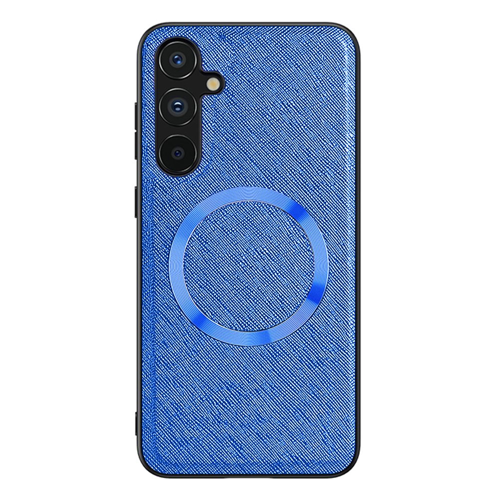 

Für Samsung Galaxy A14 5G Magnetic Phone Case Cross Textur Leder Beschichtete TPU -telefonabdeckung - Blau, Galaxy A14 5G