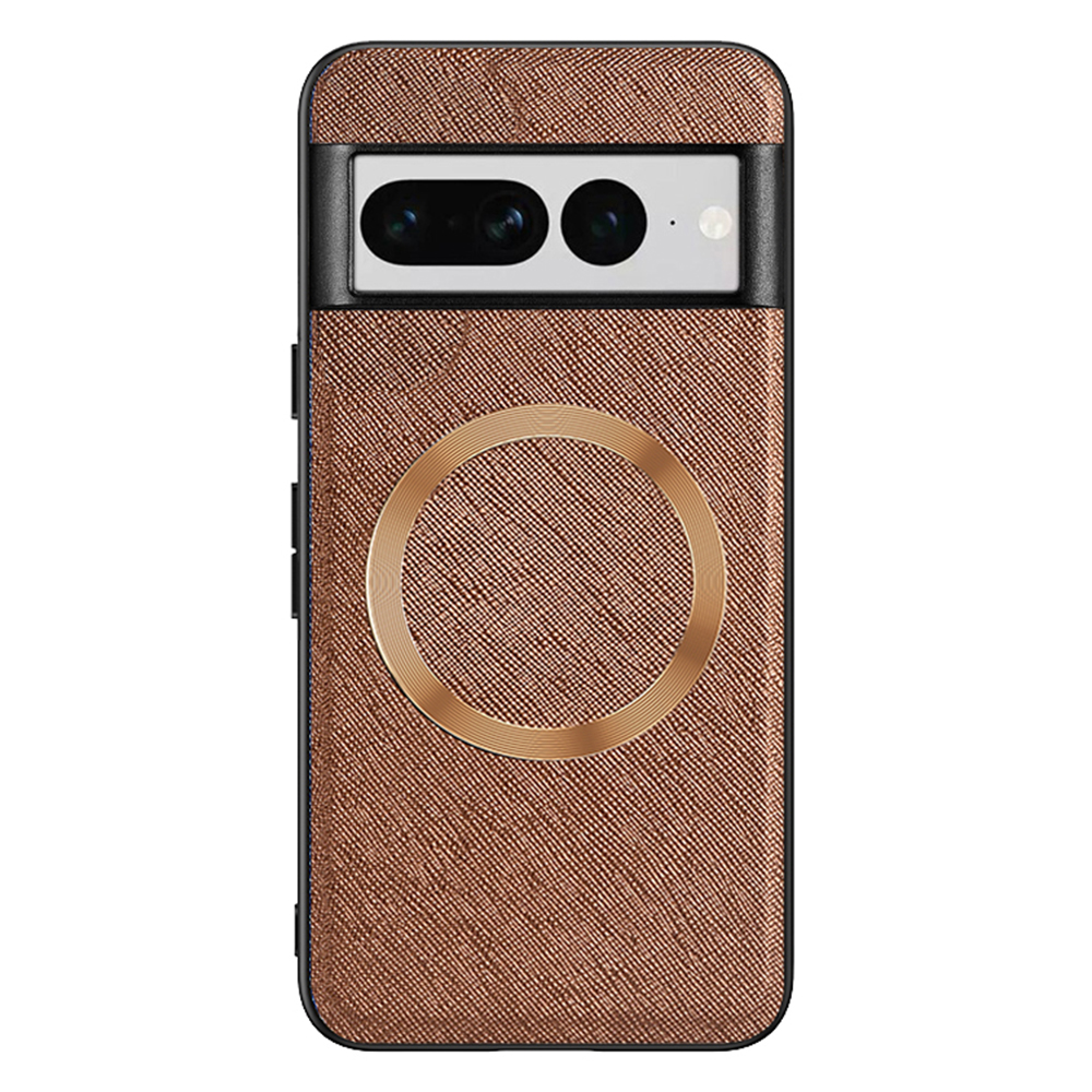 

Für Google Pixel 7 Pro 5G Magnetic Case Cross Textur Leder Beschichtetes Tpu-anti-drop-telefonabdeckung - Braun, Google Pixel 7 Pro 5G