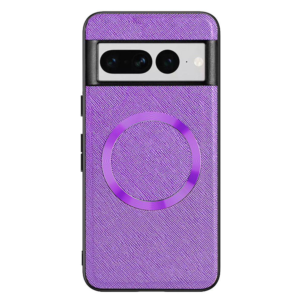 

Für Google Pixel 7 Pro 5G Magnetic Case Cross Textur Leder Beschichtetes Tpu-anti-drop-telefonabdeckung - Lila, Google Pixel 7 Pro 5G
