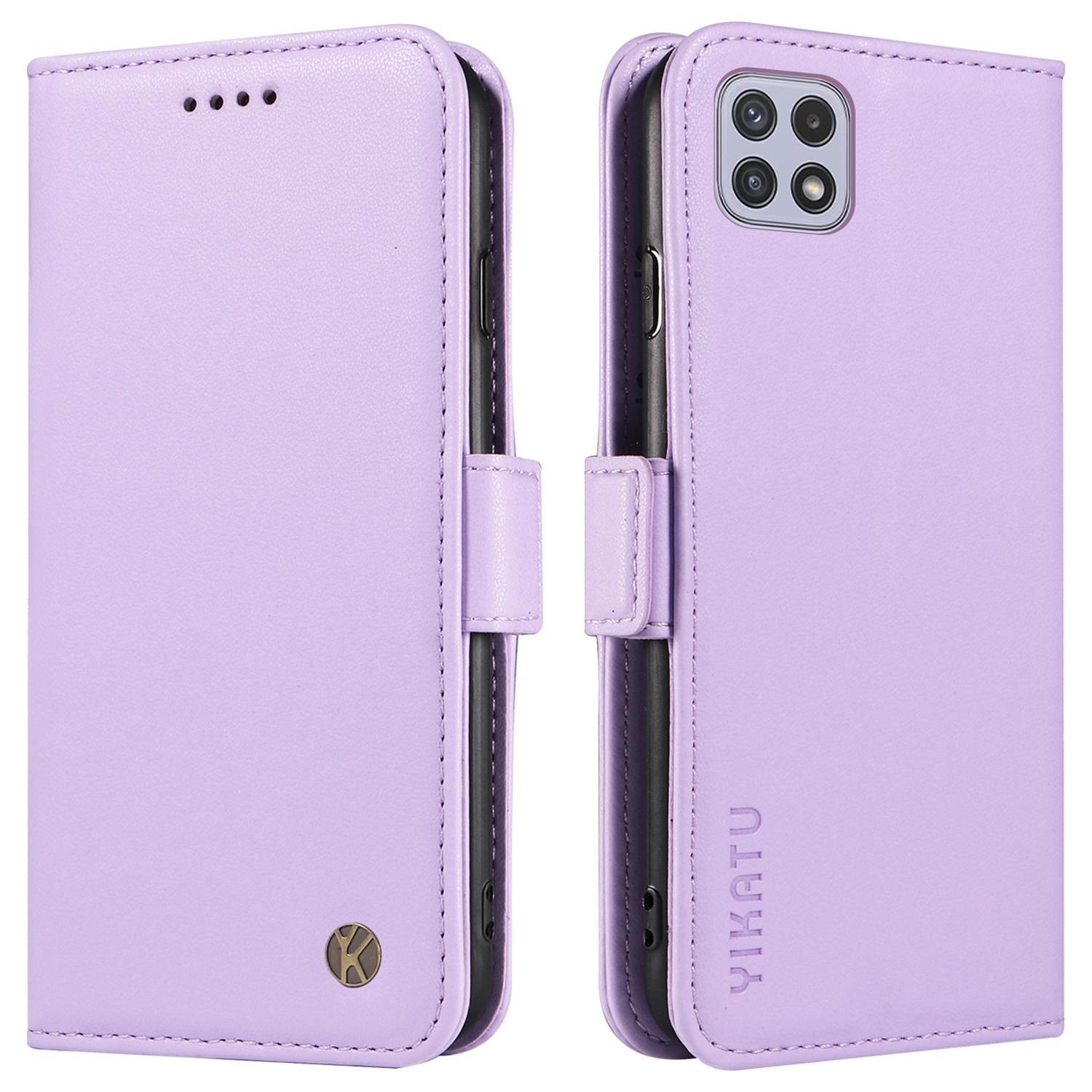 

Yikatu YK-003 Stand Shell Für Samsung Galaxy A22 5G (eu-version) Schockfestes Magnethely Brieftasche Lederabdeckung - Helles Lila, Galaxy A22 5G (EU Version)