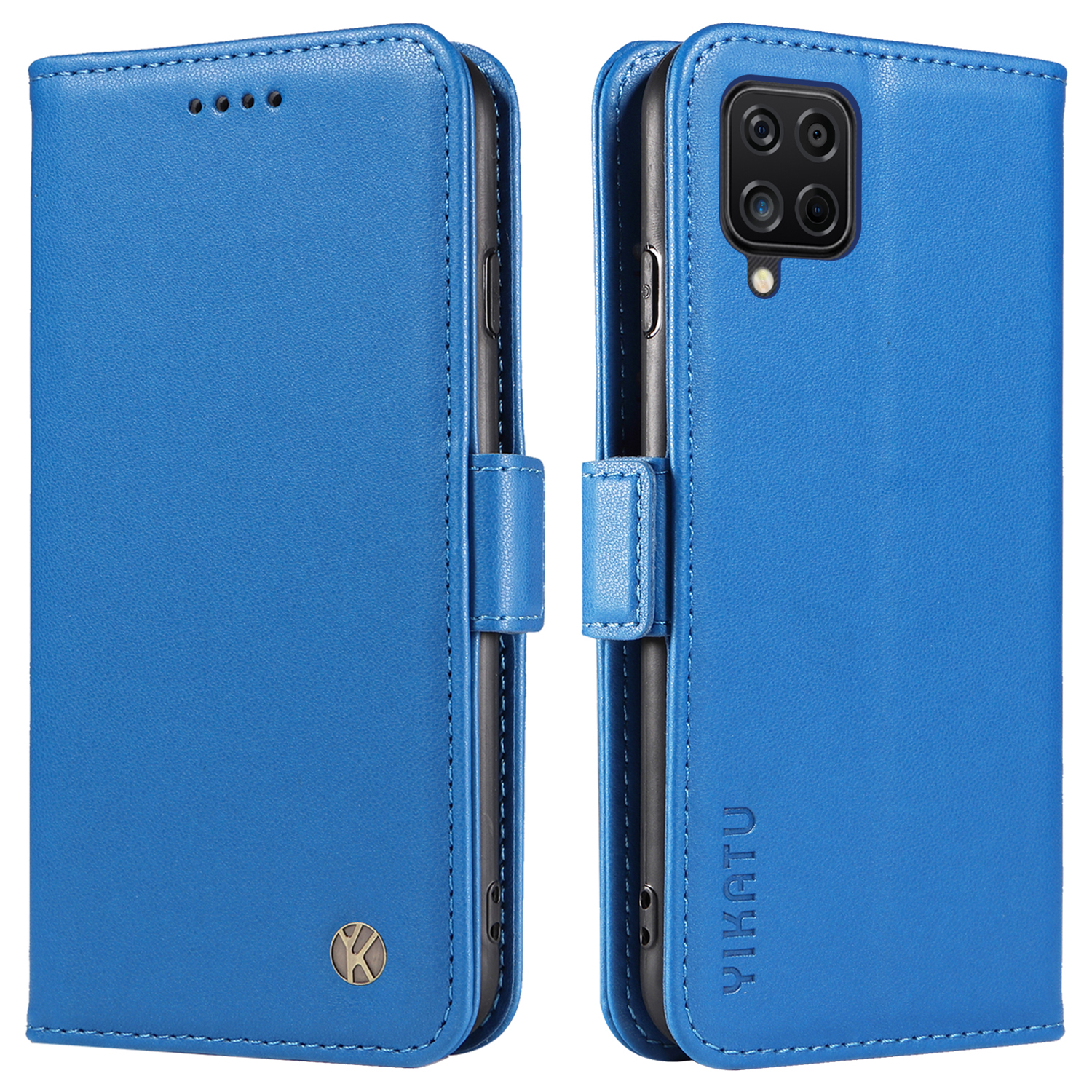 

Yikatu YK-003 Für Samsung Galaxy A12 Anti-kratzer-pu-leder-brieftaschenhülle Magnetische Für Magnetige Telefern - Himmelblau, Galaxy A12