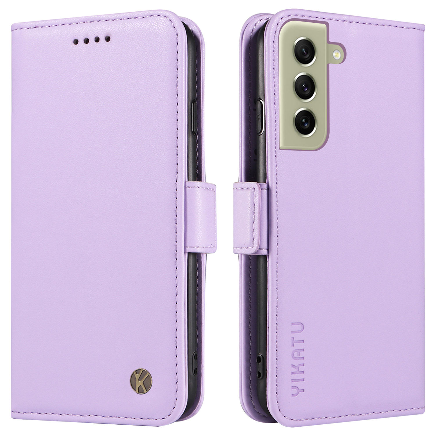 

Yikatu YK-003 Für Samsung Galaxy S21 fe 5G Flip Cover Anti-scratch Pu-lederständer Telefonie-brieftasche - Helles Lila, Galaxy S21 FE 5G
