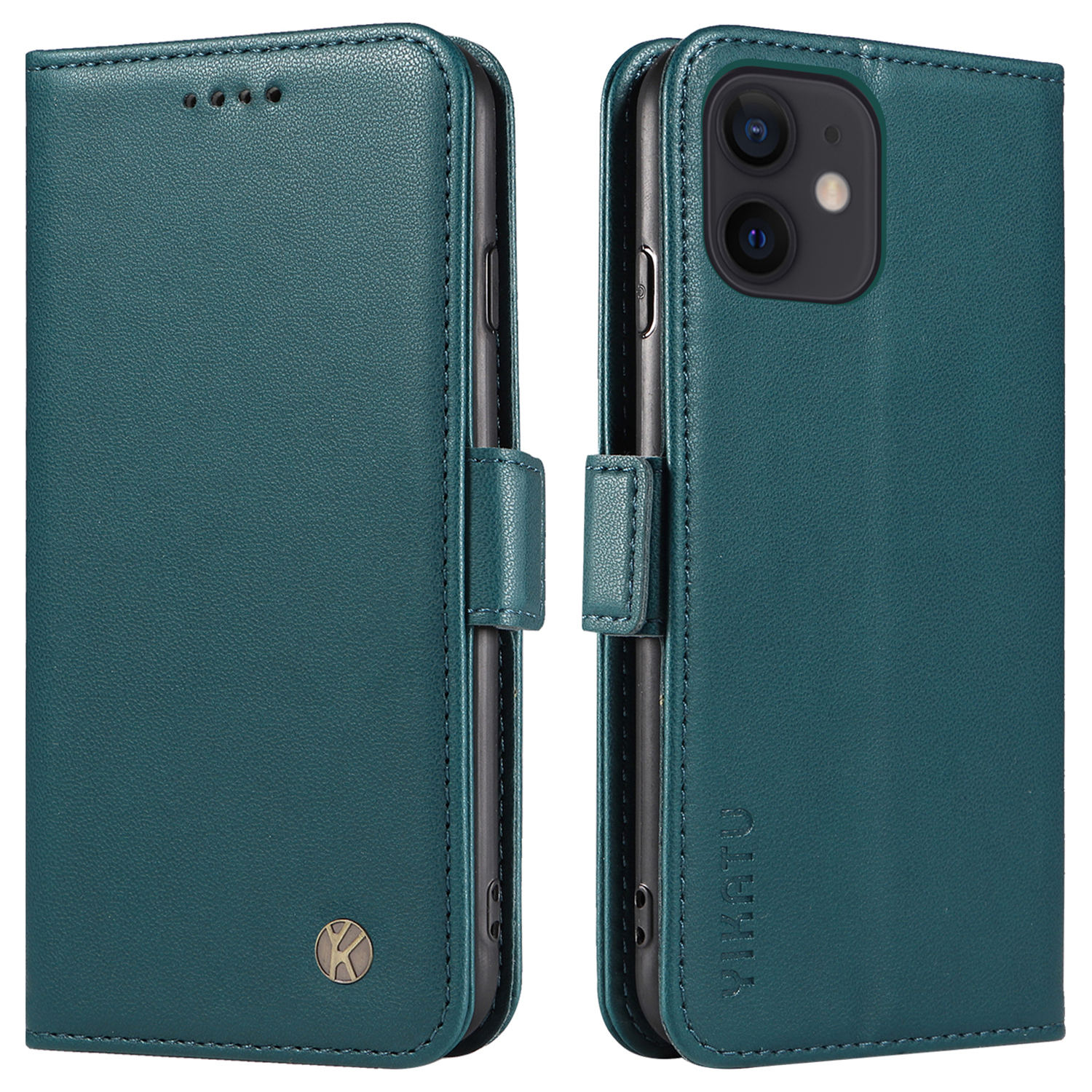 

Yikatu YK-003 Flip Cover Für Iphone 11 6,1 Zoll PU Leder Faltbares Stand Telefon Brieftasche - Grün, iPhone 11