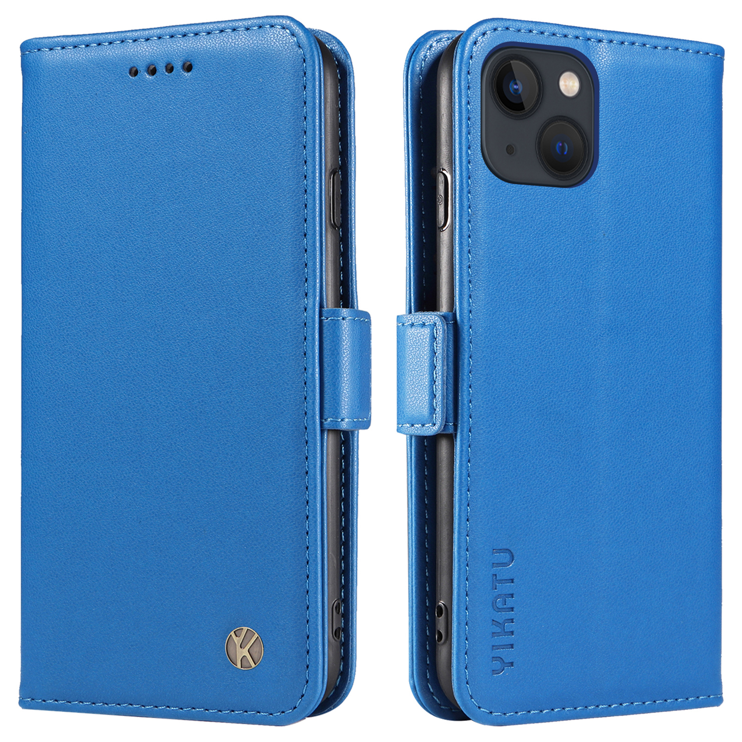 

Yikatu YK-003 Für Iphone 13 6,1 Zoll Magnetic Folio Flip Wallet Cover PU Lederständer Telefonhülle - Himmelblau, iPhone 13