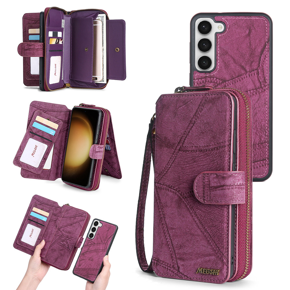 

MEGSHI 004 -serie Für Samsung Galaxy S23+ Schockfestes Abnehmbar - Weinrot, Galaxy S23+