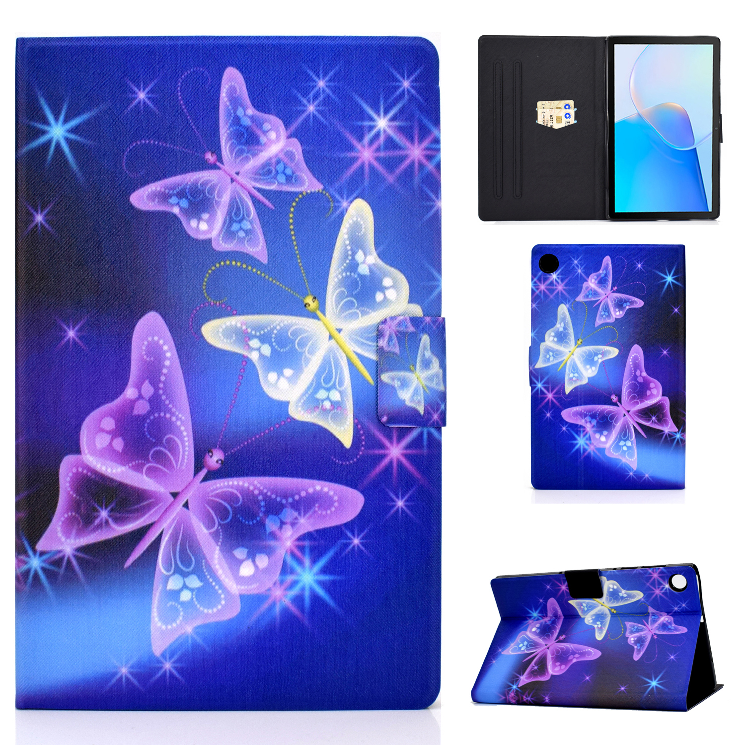 

Für Huawei Matepad SE 10.4-zoll-pu-leder-tablet-fallmuster-druckabdeckung Mit Kartenhalter - Sternenklarer Himmel / Schmetterling, Huawei MatePad SE 10.4-inch