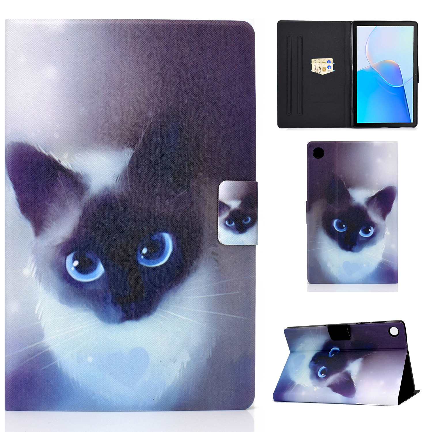 

Für Huawei Matepad SE 10.4-zoll-pu-leder-tablet-hülle Musterdruckstill - Blaue Augen Katze, Huawei MatePad SE 10.4-inch