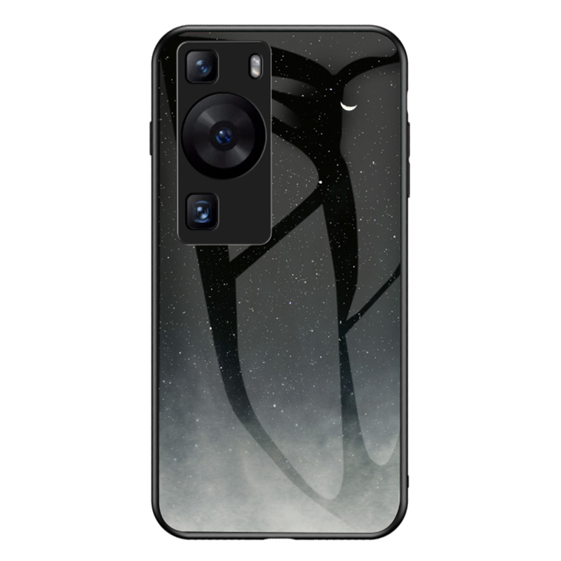 

Für Huawei P60 / P60 Pro 5G Pc+tpu+temperiertes Glas Sternenhimmel Muster Phone Hülle Drop-proof-abdeckung - Sternenmond, Huawei P60