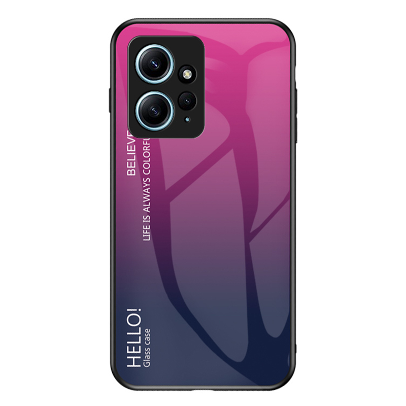 

Für Xiaomi Redmi Note 12 4G Telefonhülle Temperiertes Glas+pc+tpu -gradienten -mobiltelefonabdeckung - Gradient Rose, Xiaomi Redmi Note 12 4G