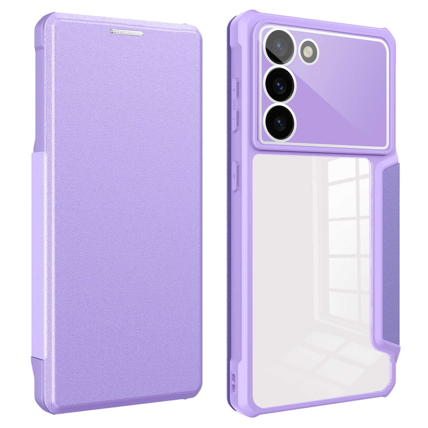 

Für Samsung Galaxy S23 Phone Stand Case Card Halter PU Leder+tpu+pc -smartphone -abdeckung - Lila, Galaxy S23