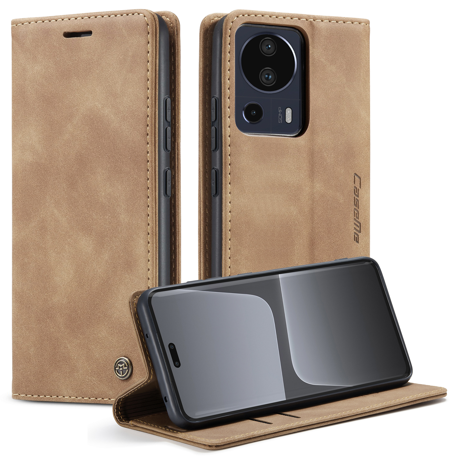 

Caseme 013 -serie Für Xiaomi 13 Lite / Civi 2 5G Telefon Brieftasche Hülle Ständer Lederabdeckung - Braun, Xiaomi 13 Lite