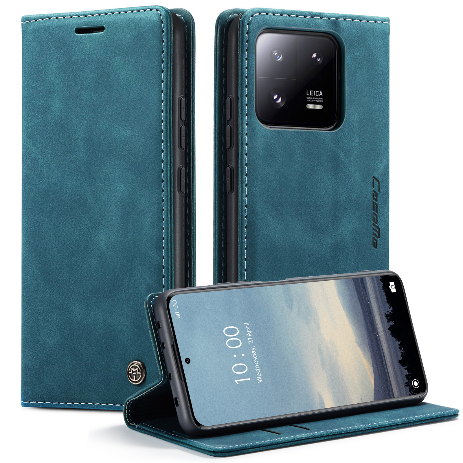 

Caseme 013 -serie Für Xiaomi 13 Pro 5G Wallet Stand Phone Hülle Telefonlederabdeckung - Blau, Xiaomi 13 Pro 5G