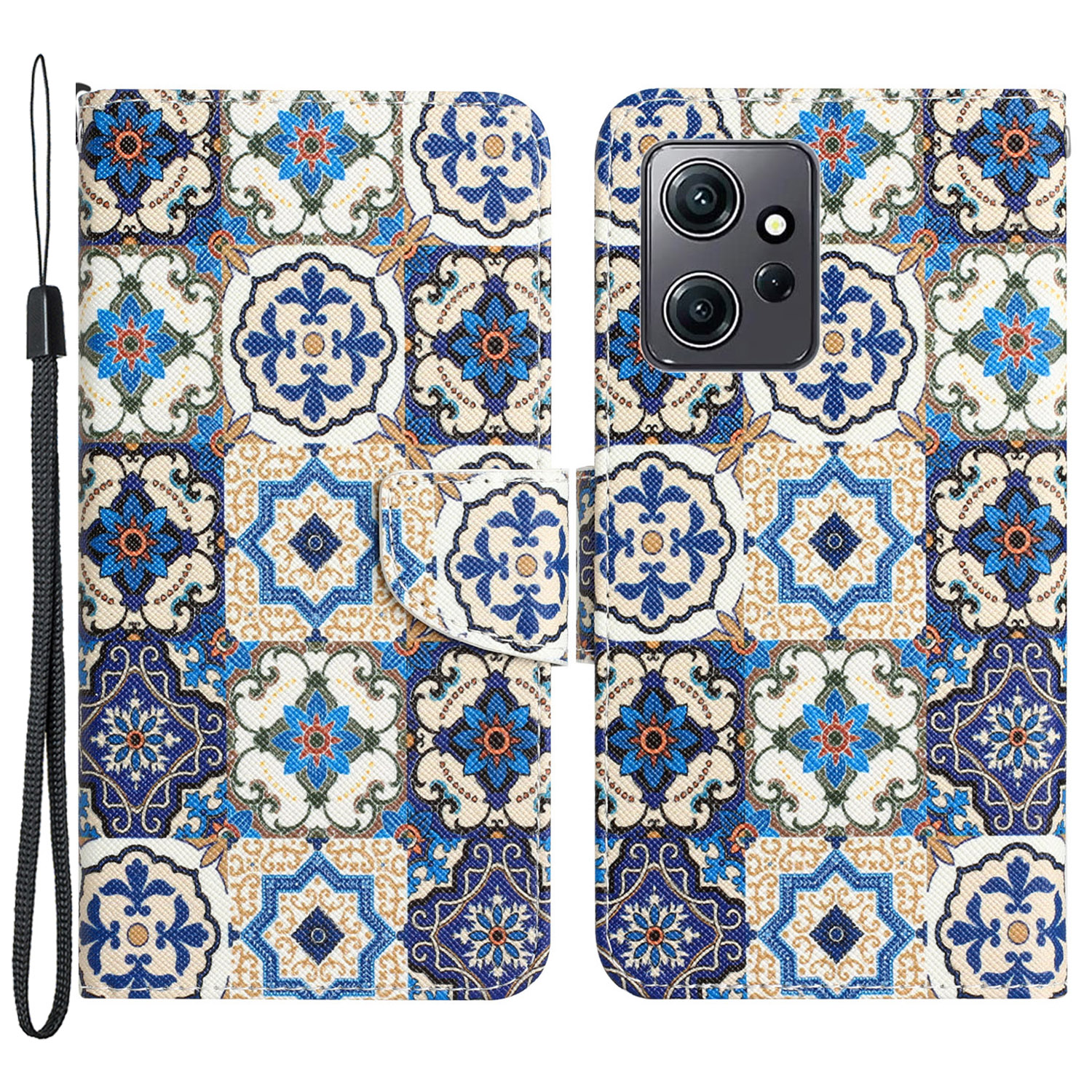 

Für Xiaomi Redmi Note 12 4G PU Leder Flip -gehäuse Muster Druck Schutzbrieftasche Mit Riemen - Retro Totem, Xiaomi Redmi Note 12 4G