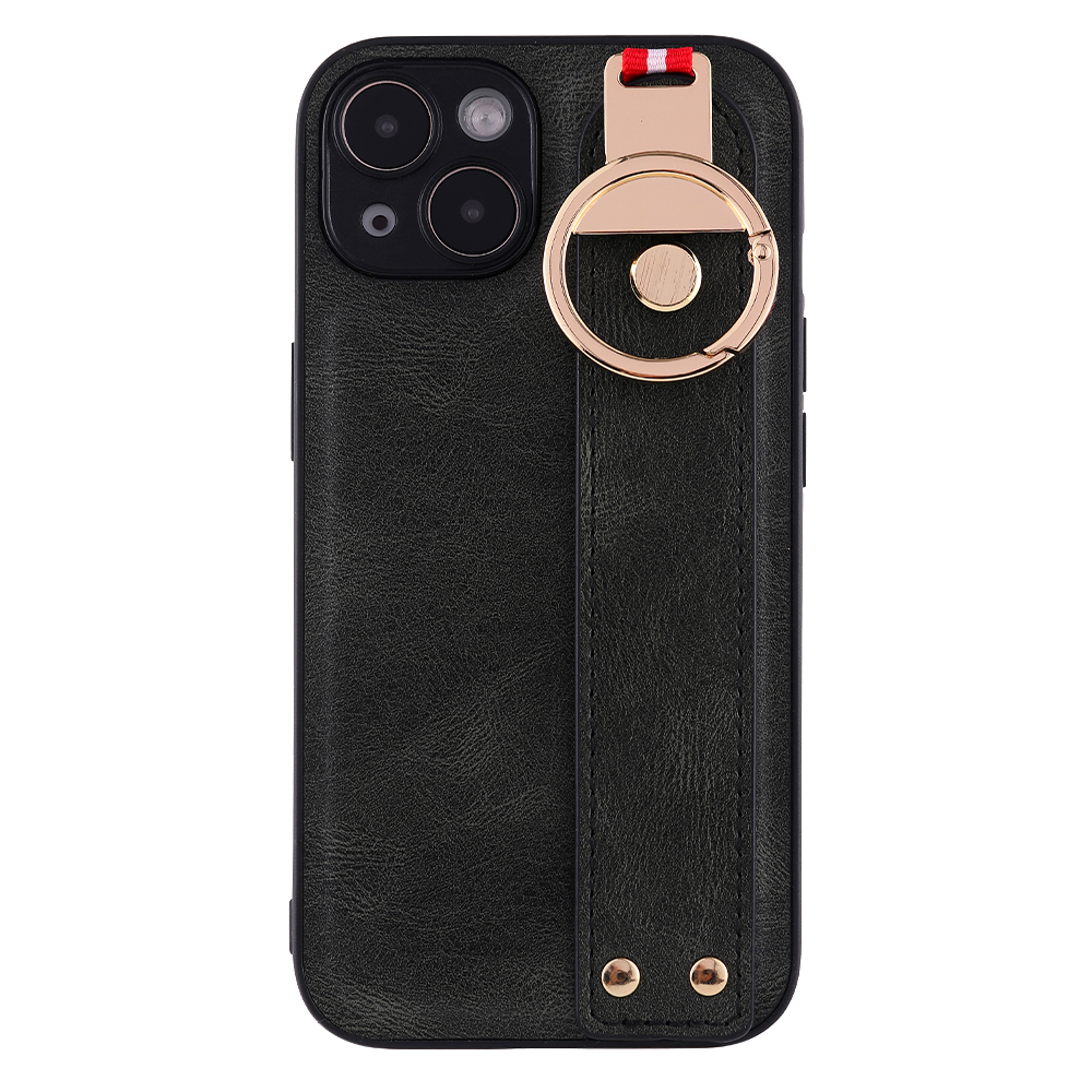 

Für Das Iphone 14 Plus -rückdeck -armband Kickstand PU -leder -pc+tpu -telefonhülle Mit Nackengurt - Grün, iPhone 14 Plus