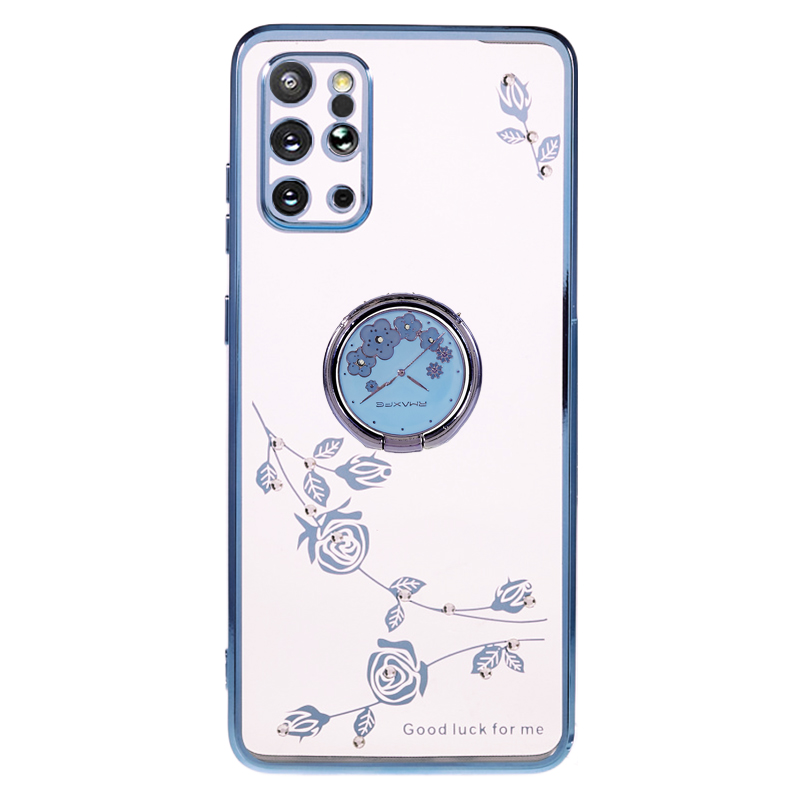 

Für Samsung Galaxy S20 Plus 5G / 4G Blumenmuster TPU -hülle Strasselektroplierende Kickstand -telefonabdeckung - Blau, Galaxy S20 Plus 5G