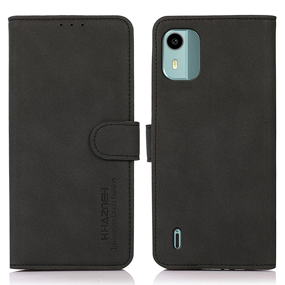 

Khazneh Für Nokia C12 4G PU Leder Textured Flip Phone Hülle Magnetische Folio -ständer Brieftasche Cover - Schwarz, Nokia C12 4G