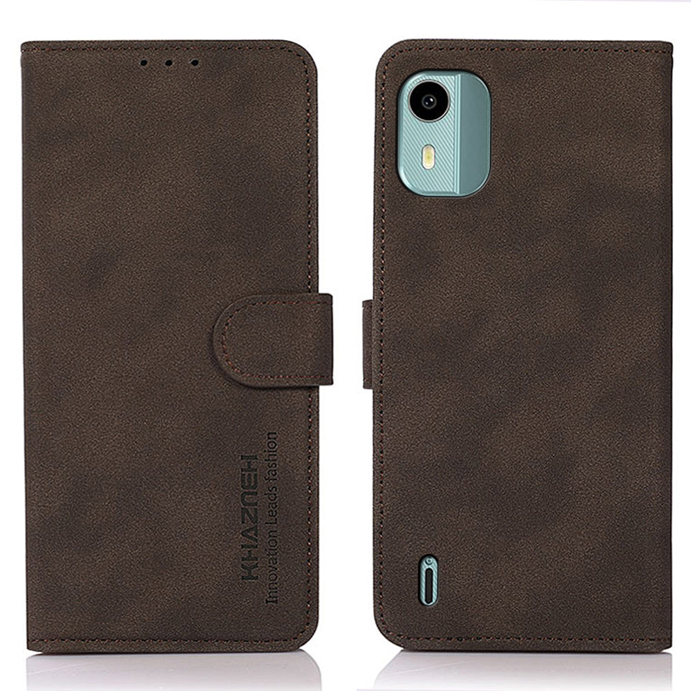 

Khazneh Für Nokia C12 4G PU Leder Textured Flip Phone Hülle Magnetische Folio -ständer Brieftasche Cover - Braun, Nokia C12 4G