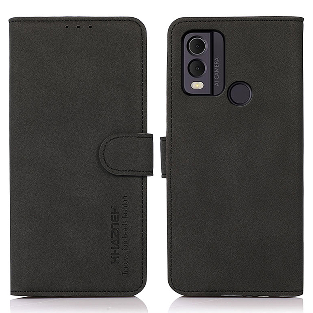

Khazneh Für Nokia C22 Textured Phone Case Mit Stand Wallet, PU Leder -telefonabdeckung - Schwarz, Nokia C22