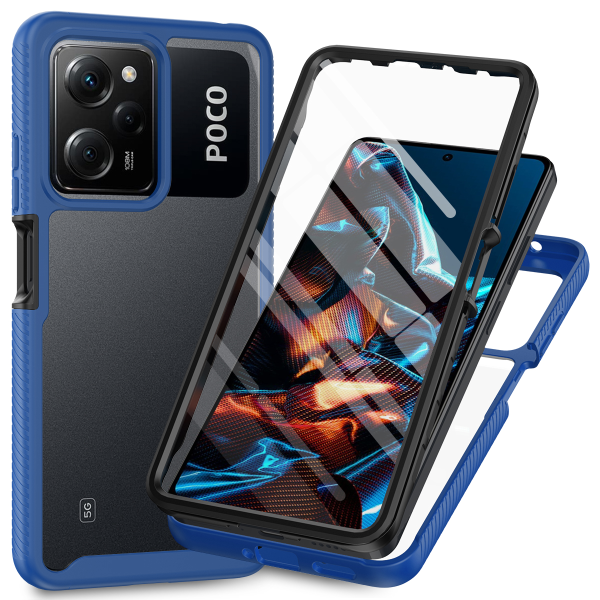 

Löschen Sie Das Telefongehäuse Für Xiaomi Redmi Note 12 Pro 5g / Hinweis 12 Pro Speed ​​5g / Poco X5 Pro 5g, PC+TPU -schutzcover Mit PET -film - Dunkelblau, Xiaomi Redmi Note 12 Pro 5G