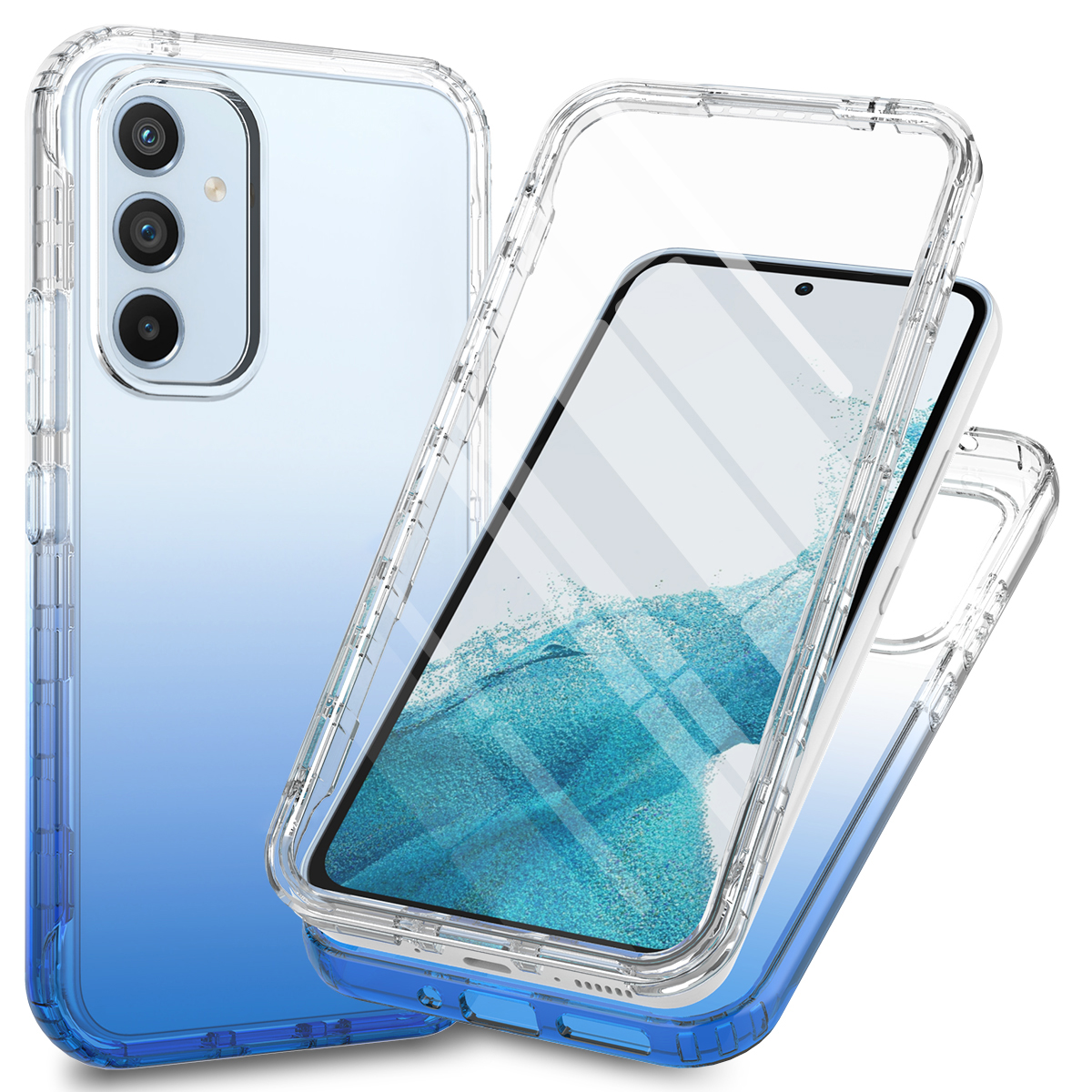 

Gradientenfarbe PC TPU -hülle Für Samsung Galaxy A54 5G Schocksicherheit Mit PET -bildschirmschutz - Blau, Galaxy A54 5G