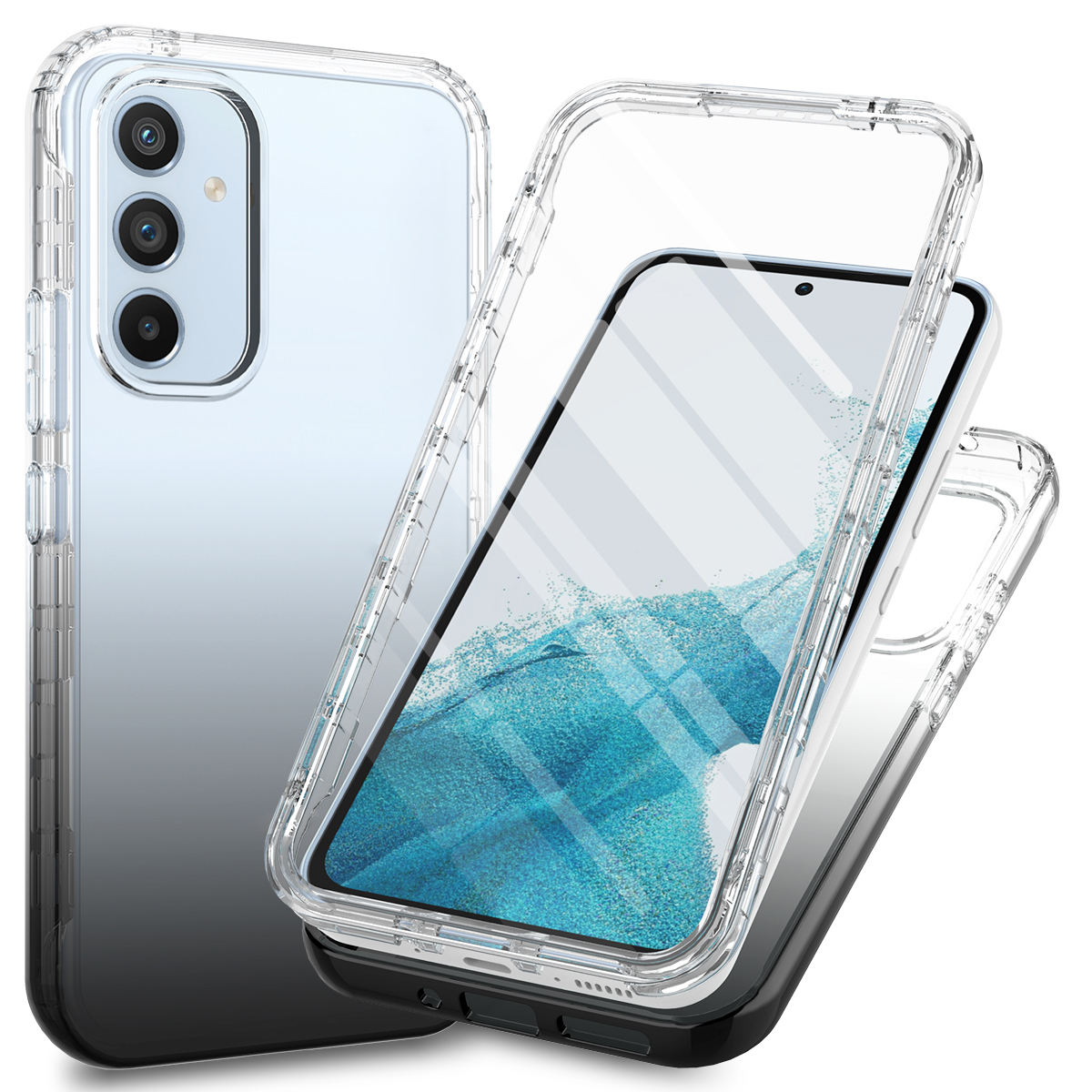

Gradientenfarbe PC TPU -hülle Für Samsung Galaxy A54 5G Schocksicherheit Mit PET -bildschirmschutz - Schwarz, Galaxy A54 5G