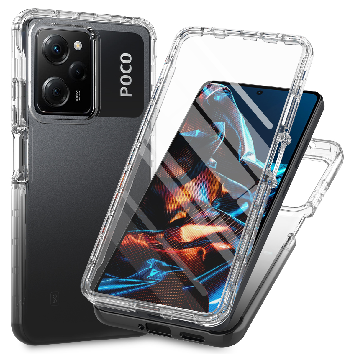 

Telefonkoffer Für Xiaomi Redmi Note 12 Pro 5g / Hinweis 12 Pro Speed ​​5g / Poco X5 Pro 5g, PC + TPU -gradientencover Mit PET -film - Schwarz, Xiaomi Redmi Note 12 Pro 5G
