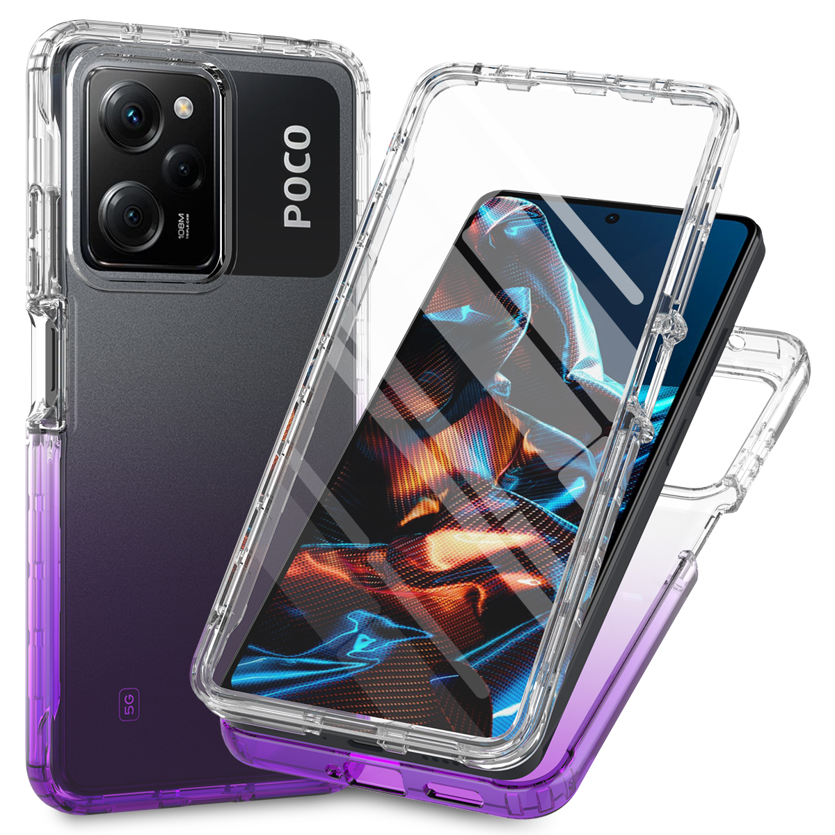 

Telefonkoffer Für Xiaomi Redmi Note 12 Pro 5g / Hinweis 12 Pro Speed ​​5g / Poco X5 Pro 5g, PC + TPU -gradientencover Mit PET -film - Lila, Xiaomi Redmi Note 12 Pro 5G