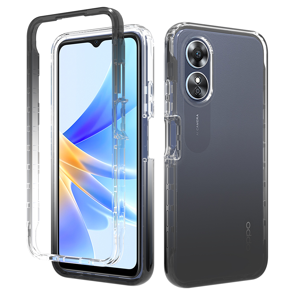 

Gradientenfarben-telefonkoffer Für Oppo A17 4G TPU PC Case Anti-drop-schutz Telefonschale - Gradient Schwarz, Oppo A17 4G