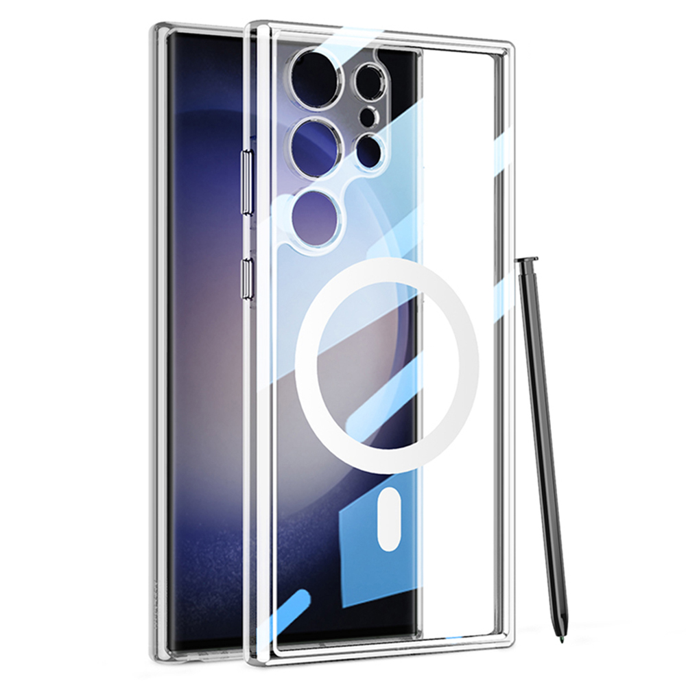 

GKK Magnetic TPU PC Phone Hülle Für Samsung Galaxy S23 Ultra 5G -hülle HD Clear Protective Mobiltelefonabdeckung - Silber, Galaxy S23 Ultra