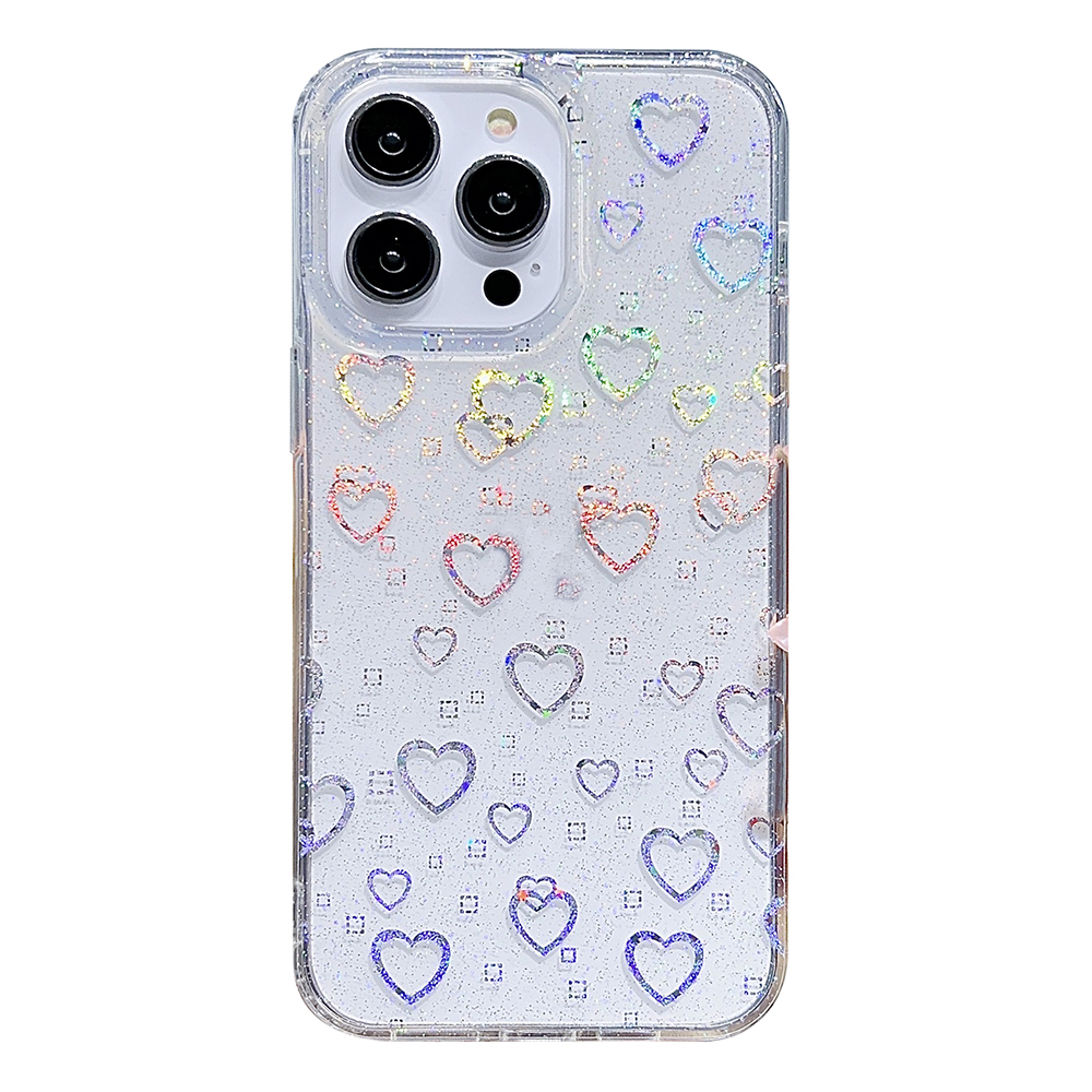 

Für Iphone 14 Pro Max PC+TPU -handy -hülle Glitzerpulver IMD -telefonabdeckung - Kleines Liebesherz, iPhone 14 Pro Max