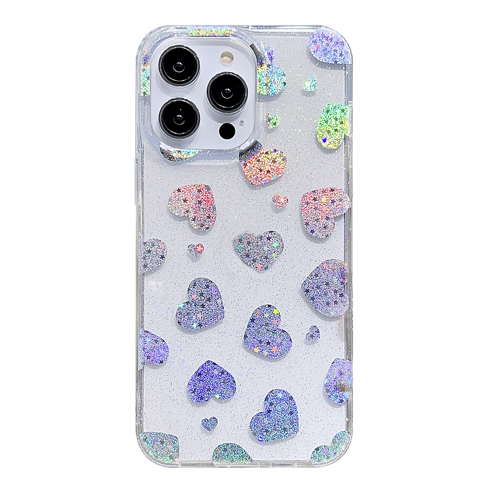 

Für Iphone 14 Pro IMD -telefonhülle PC+TPU Glitter Pulver Protective Phone Deckung - Großes Liebesherz, iPhone 14 Pro