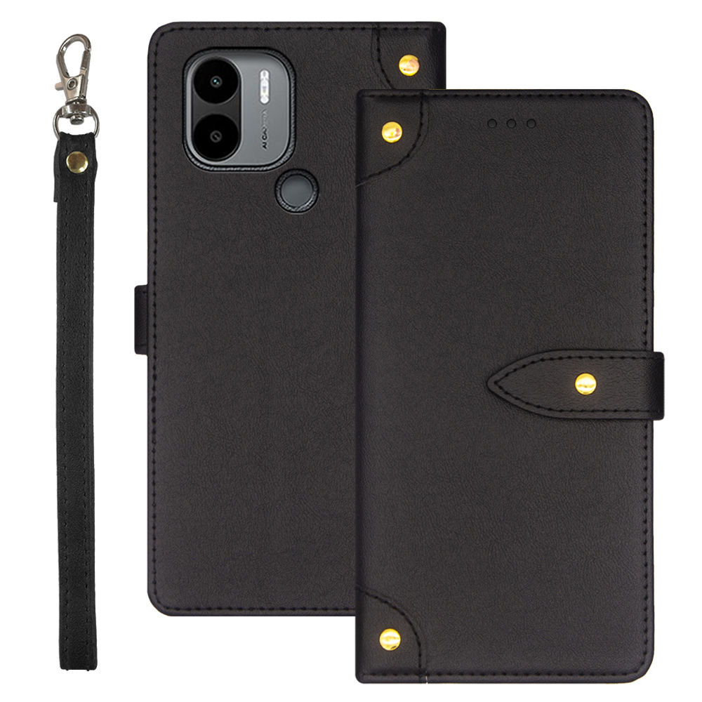

IDEWEI Für Xiaomi Poco C51 4G Schockdcover Abdeckung PU Lederkartenhalter Stand Telefonhülle - Schwarz, Xiaomi Poco C51 4G