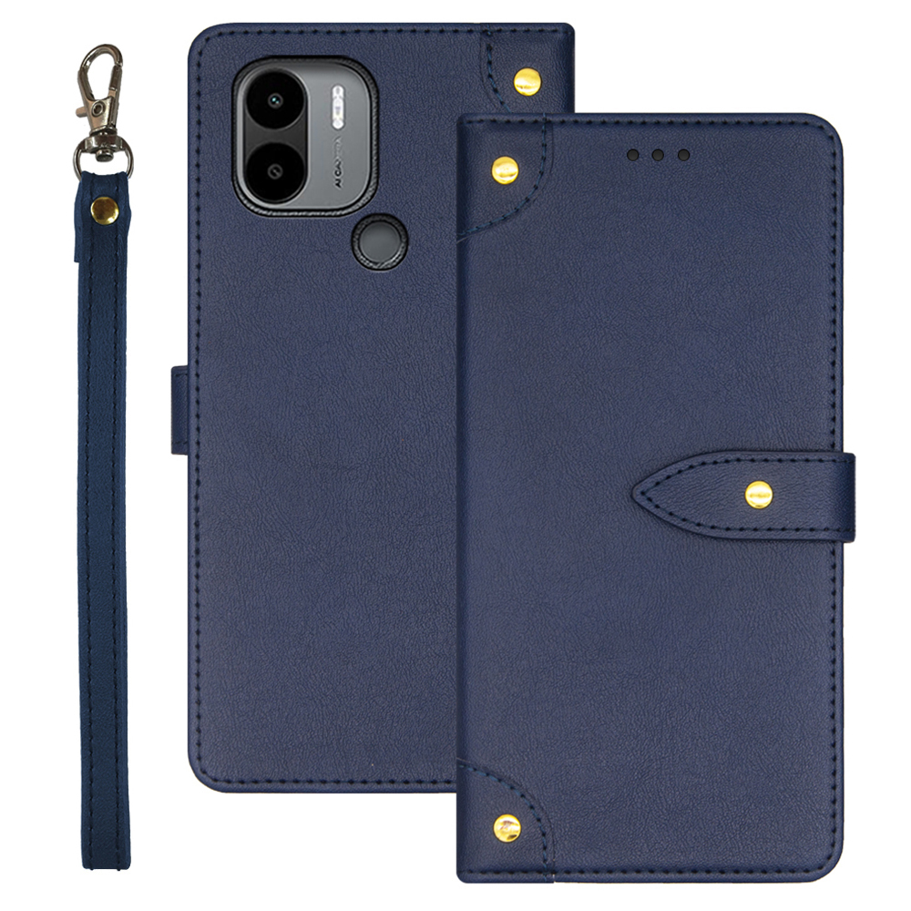 

IDEWEI Für Xiaomi Poco C51 4G Schockdcover Abdeckung PU Lederkartenhalter Stand Telefonhülle - Blau, Xiaomi Poco C51 4G