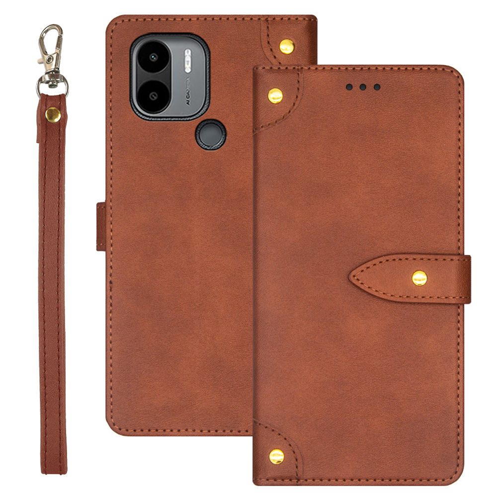 

IDEWEI Für Xiaomi Poco C51 4G Schockdcover Abdeckung PU Lederkartenhalter Stand Telefonhülle - Braun, Xiaomi Poco C51 4G