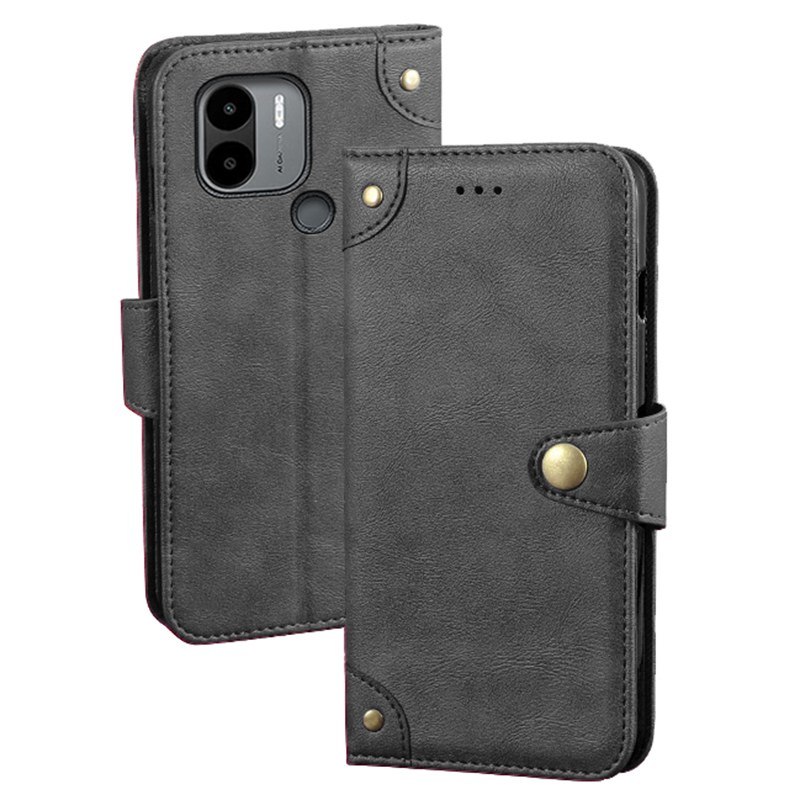 

IDEWEI Für Xiaomi Poco C51 4G PU Leder Brieftasche Vollschutz Telefonabdeckung Mit Ständer - Schwarz, Xiaomi Poco C51 4G