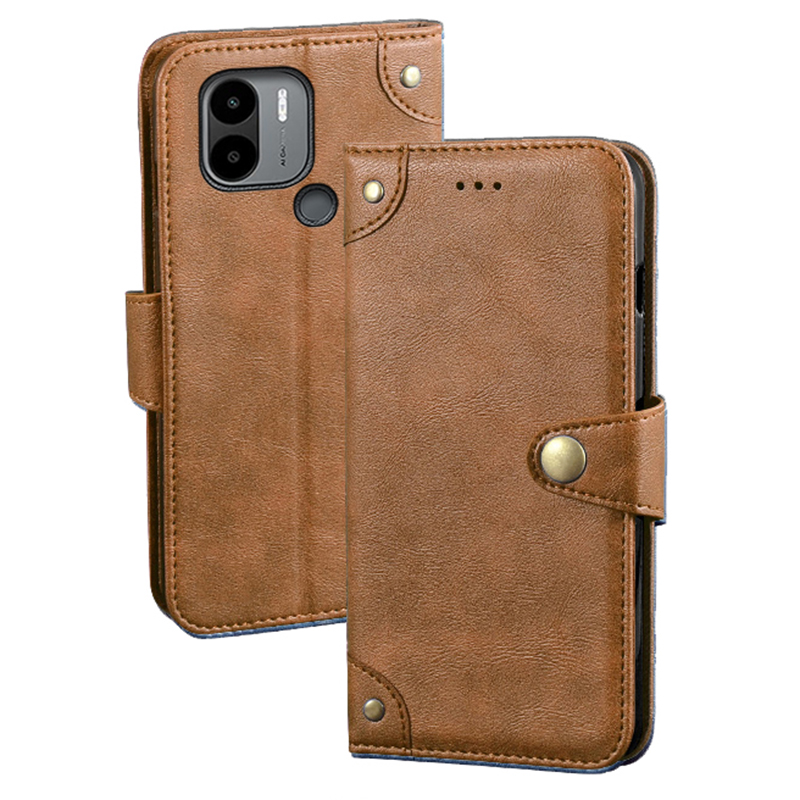 

IDEWEI Für Xiaomi Poco C51 4G PU Leder Brieftasche Vollschutz Telefonabdeckung Mit Ständer - Braun, Xiaomi Poco C51 4G