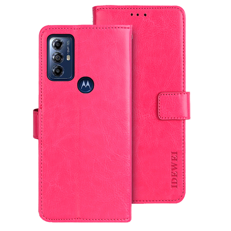 

Idewi Für Motorola Moto G Play (2023) 4G PU Leder Telefon Hülle Crazy Horse Textur Stand Wallet Wallet Cover - Rose, Motorola Moto G Play (2023) 4G