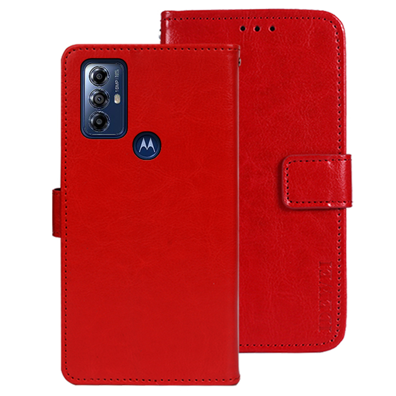 

Idewi Für Motorola Moto G Play (2023) 4G PU Leder Telefon Hülle Crazy Horse Textur Stand Wallet Wallet Cover - Rot, Motorola Moto G Play (2023) 4G