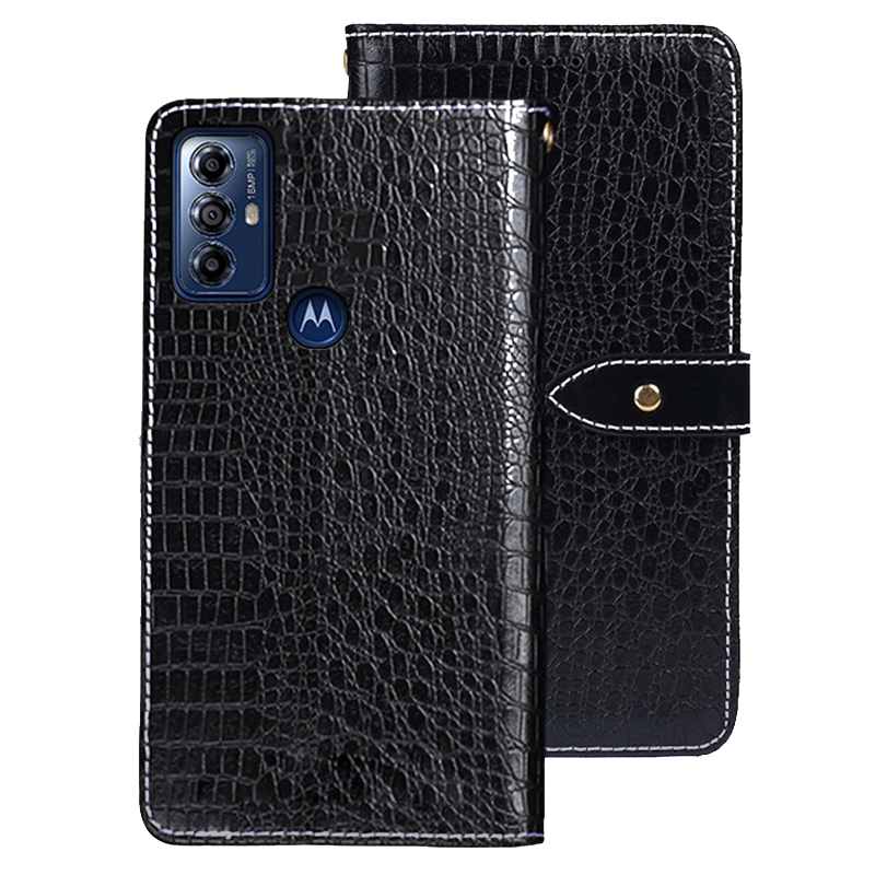 

IDEWEI Für Motorola Moto G Play (2023) 4G Wallet Phone Hülle Krokodiltextur PU Lederabdeckung Mit Ständer - Schwarz, Motorola Moto G Play (2023) 4G